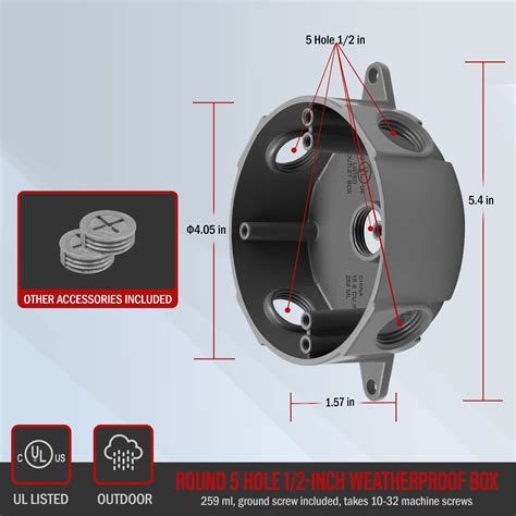 4 weatherproof electrical box|shallow round exterior electrical box.